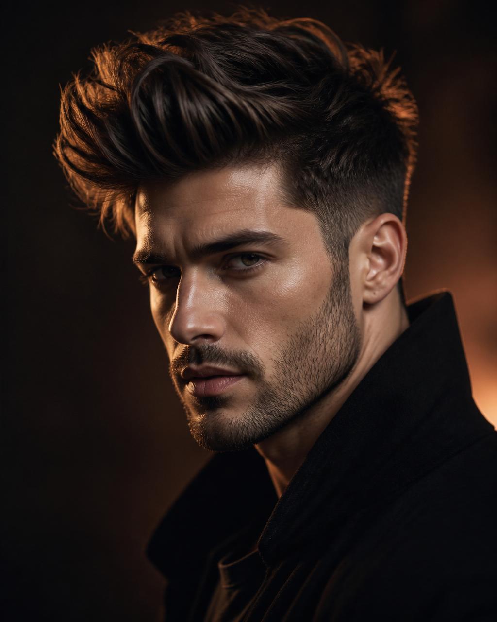 Man with voluminous textured hairstyle styled with Barber Jay Boost Powder